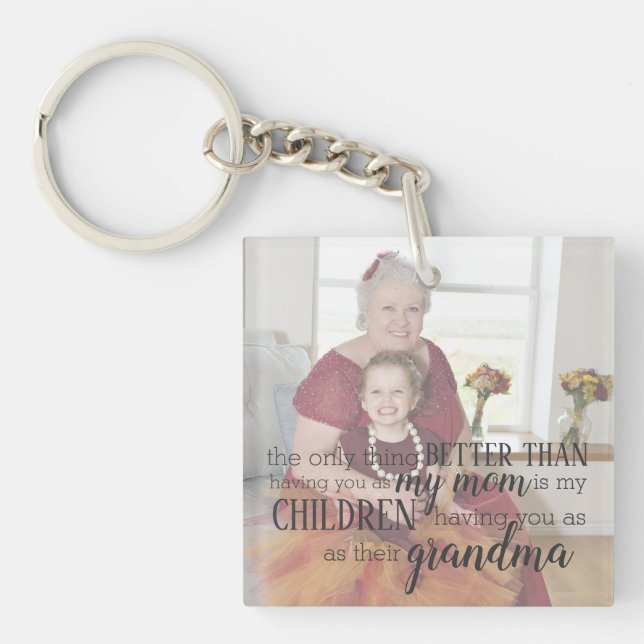 Porte - clé de citation photo de grand-mère person (Devant)