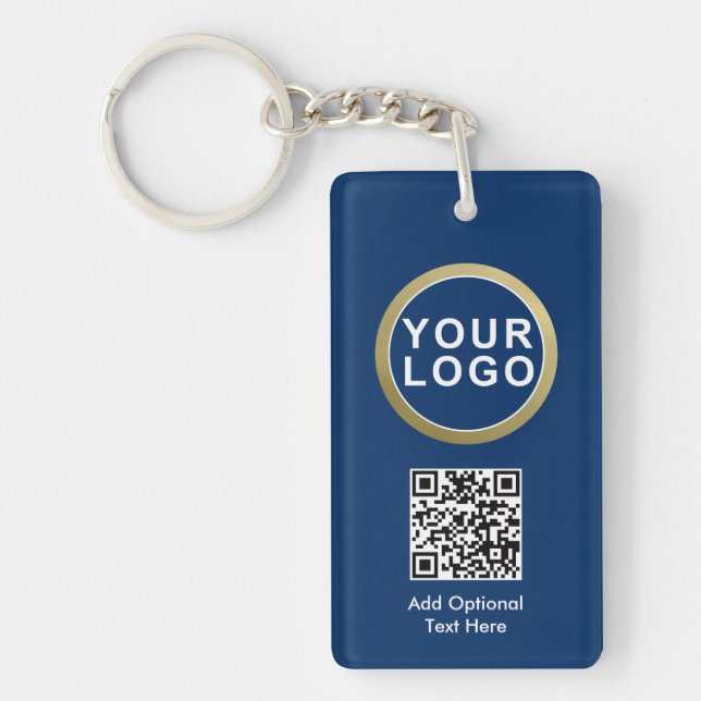 Porte - clé de code QR du logo de l'entreprise | B (Devant)