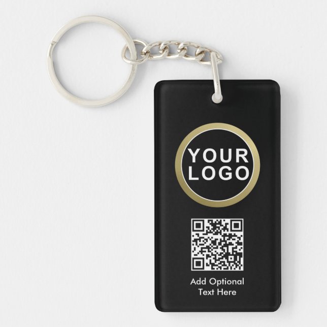 Porte - clé de code QR du logo de l'entreprise | B (Devant)
