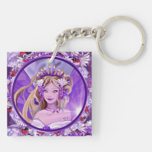 Porte - clé de fée violet Sun