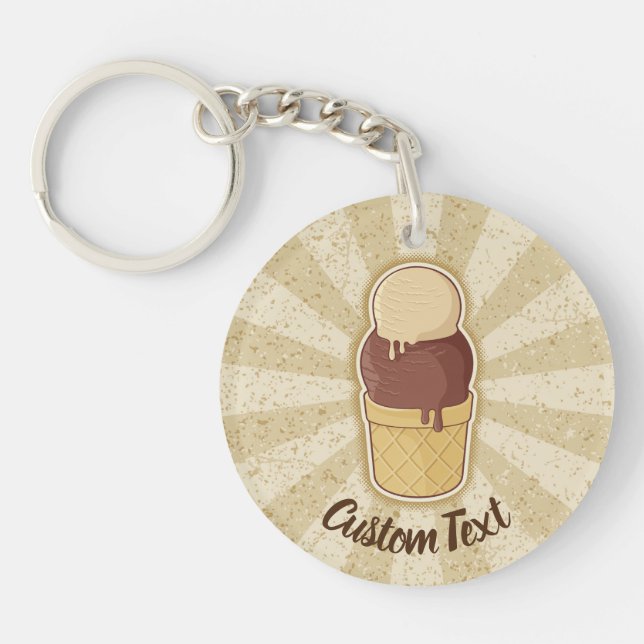 Porte - clé de la Coupe de crème glacée à deux bal (Devant)