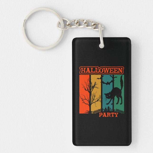 Porte - clé de la fête des chats d'Halloween (Devant)