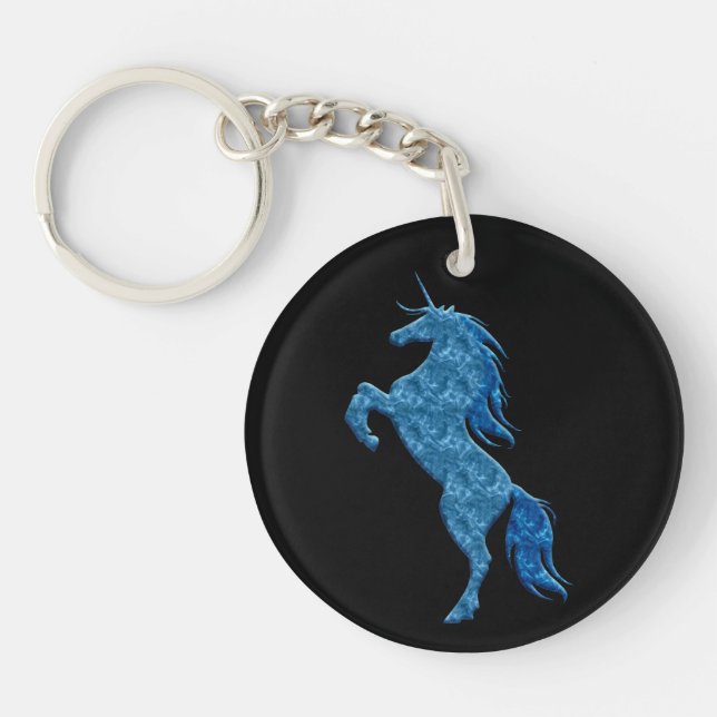 Porte - clé de la licorne Blue Fire (Devant)