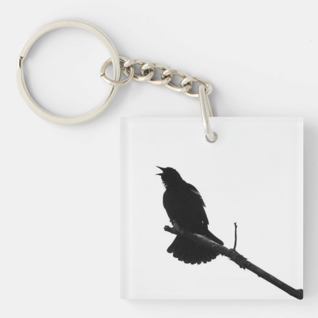 Porte - clé de la silhouette d'appel d'oiseaux (Devant)