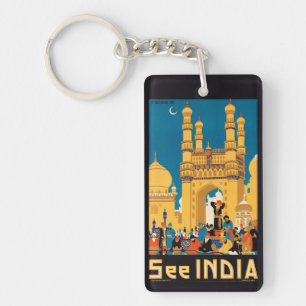 Porte - clé de l'affiche de voyage Inde