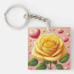 Porte - clé de l'amitié des roses jaunes