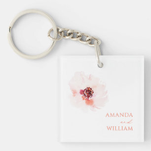 Porte - clé de Mariage floral d'aquarelle