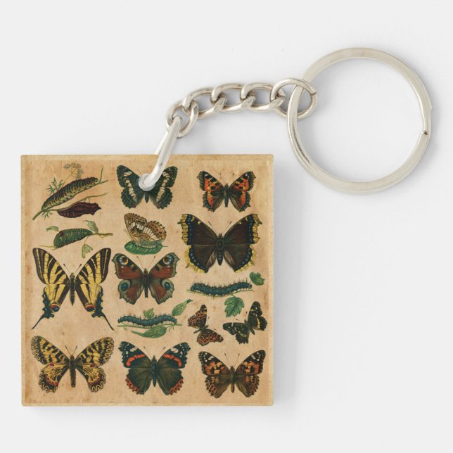 Porte - clé de Motif papillon vintage (Dos)