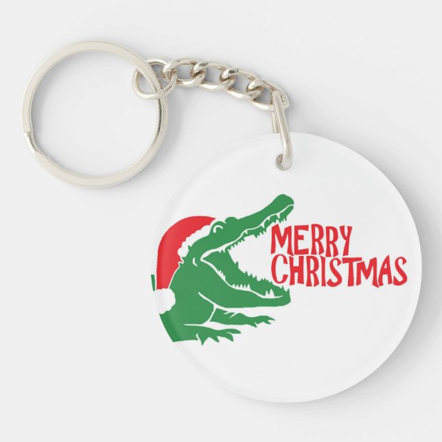 Porte - clé de noël de l'Alligator (Devant)