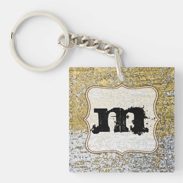 Porte - clé de Parties scintillant Gold et Silver  (Devant)