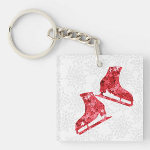 porte - clé de patin à glace - étoiles rouges Né p