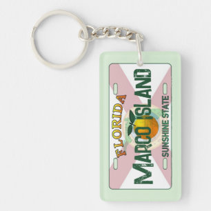 Porte - clé de plaque drapeau de Marco Island Flor
