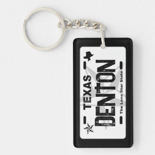 Porte - clé de plaque noire Denton Texas