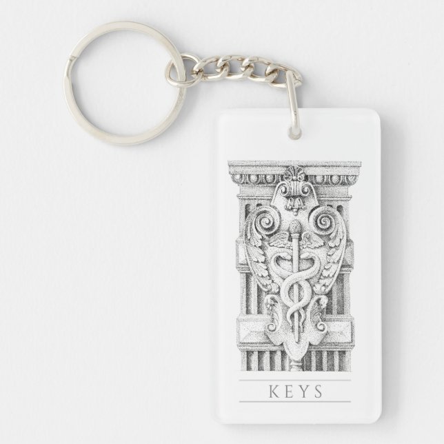 PORTE - CLÉ de rectangle acrylique CADUCEUS (Devant)