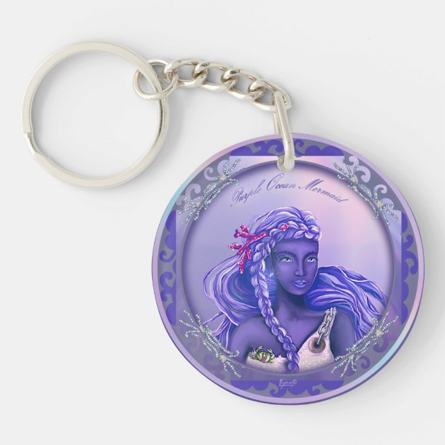 Porte - clé de sirène violet (Devant)