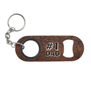 Porte-clé Décapsuleur #1 Papa aspect cuir