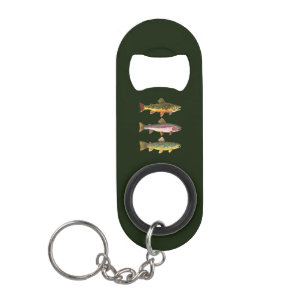Porte-clé Décapsuleur 3 truites pour pêcheur ou pêcheur