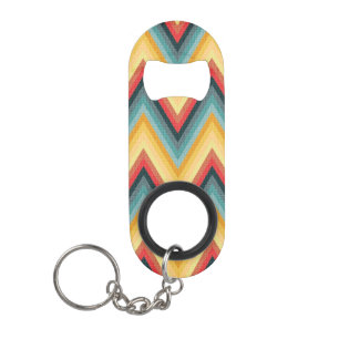 Porte-clé Décapsuleur Arrière - plan rayé 2 de zigzag