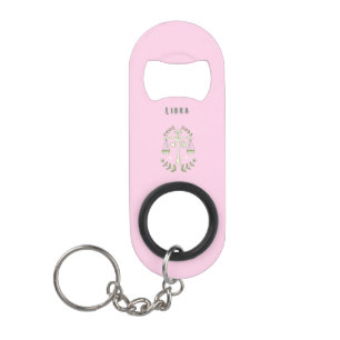 Porte-clé Décapsuleur Balance rose, zodiaque, signe du zodiaque