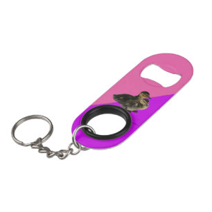 Porte-clé Décapsuleur Bébé Canards sur framboise rose et sorbet pourpre