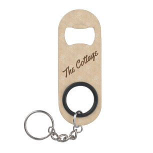 Porte-clé Décapsuleur Beige Floral Vacances Location Cottage Cabines inv