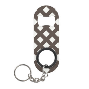 Porte-clé Décapsuleur Brown et crème En vichy Motif