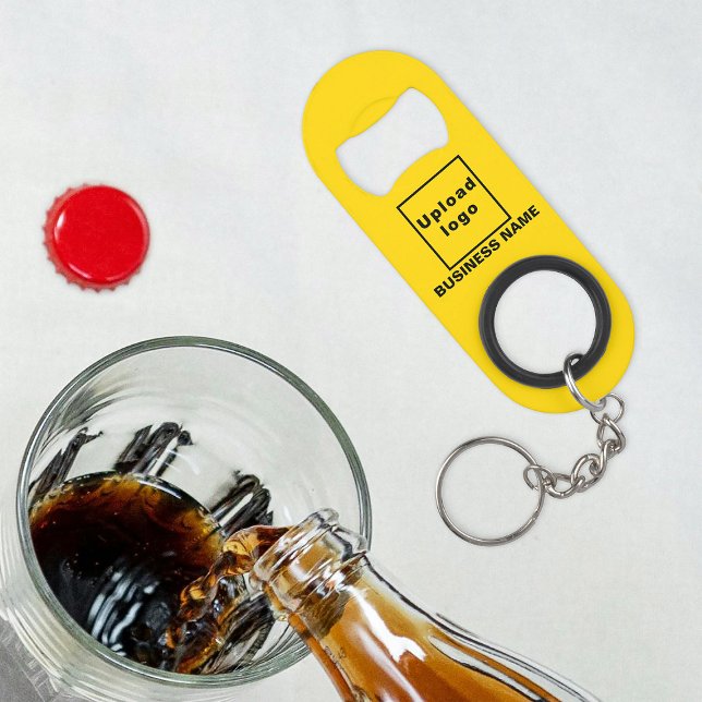 Porte-clé Décapsuleur Business Jaune Porte - clé et Bottle Opener (Your business name and logo on yellow bottle opener with keychain.)