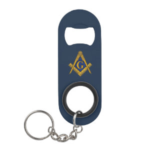 Porte-clé Décapsuleur Cadeaux maçonniques Freemason Carré bleu et bousso