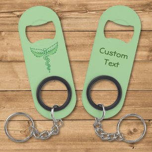 Porte-clé Décapsuleur Caducée avec ouvre-bouteille à porte-clés en feuil
