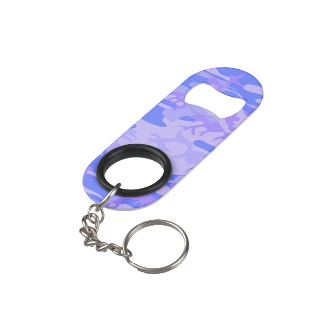 Porte-clé Décapsuleur Camouflage Pastel Blue Motif Abstrait (angle arrière)