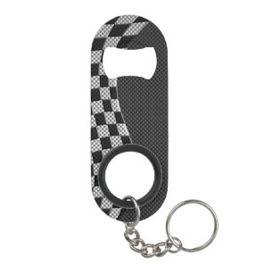 Porte-clé Décapsuleur Carbon Style Racing Flag Wave Decor