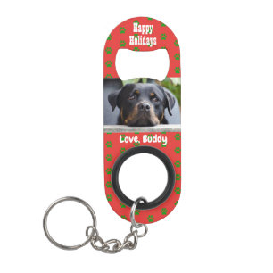 Porte-clé Décapsuleur Christmas Log Chien Papa Maman Animal de compagnie