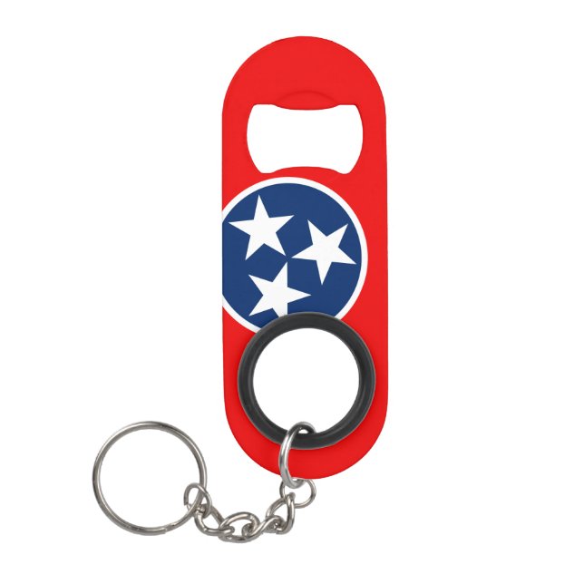 Porte-clé Décapsuleur Conception de drapeau d'état du Tennessee (Devant)