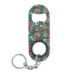 Porte-clé Décapsuleur Crâne en fleurs