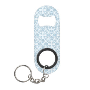 Porte-clé Décapsuleur Damassé bleu-clair