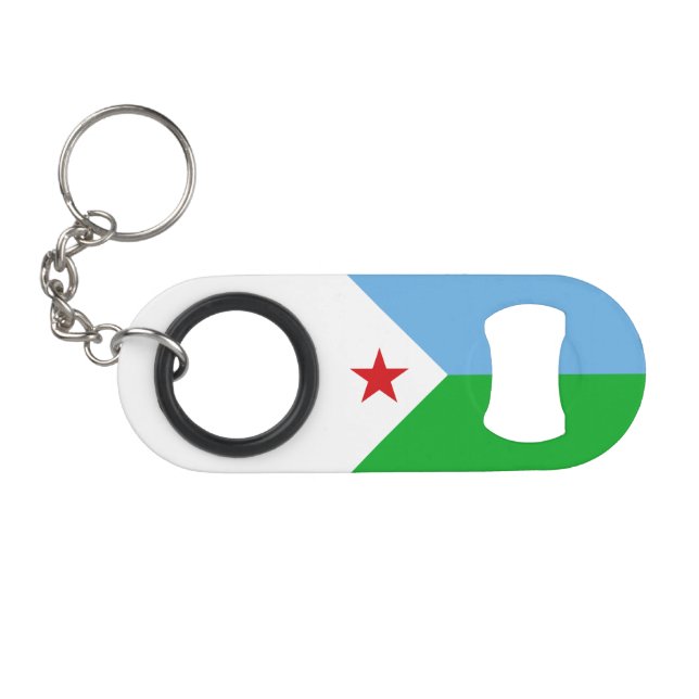 Porte-clé Décapsuleur Drapeau de Djibouti (Devant (Horizontal))
