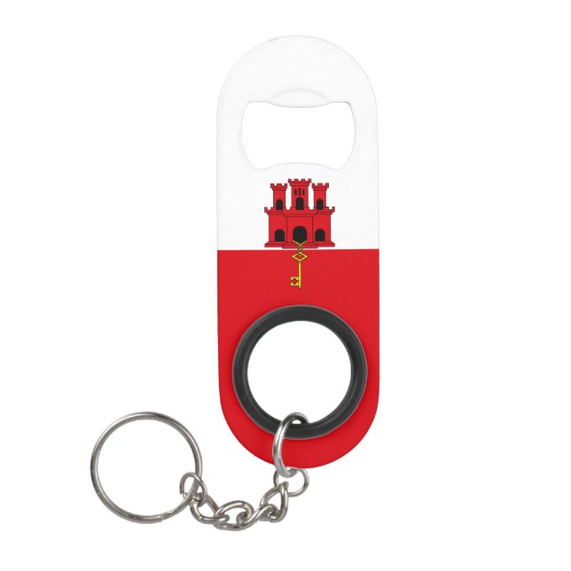 Porte-clé Décapsuleur Drapeau de Gibraltar (Devant)