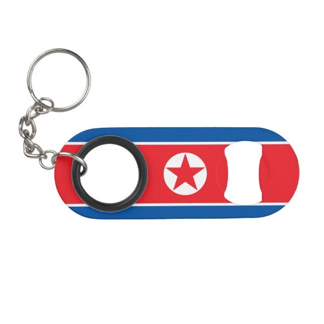 Porte-clé Décapsuleur Drapeau de la Corée du Nord (Devant (Horizontal))