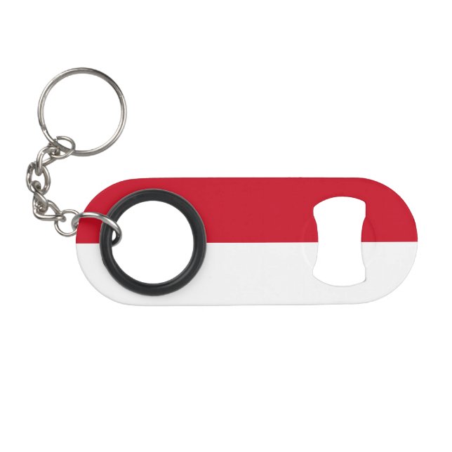 Porte-clé Décapsuleur Drapeau de Monaco (Devant (Horizontal))