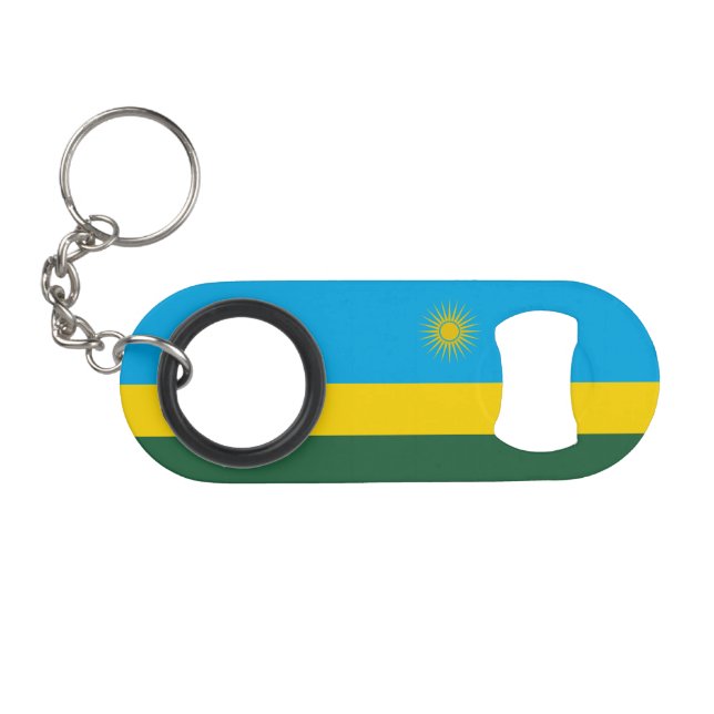 Porte-clé Décapsuleur Drapeau du Rwanda (Devant (Horizontal))