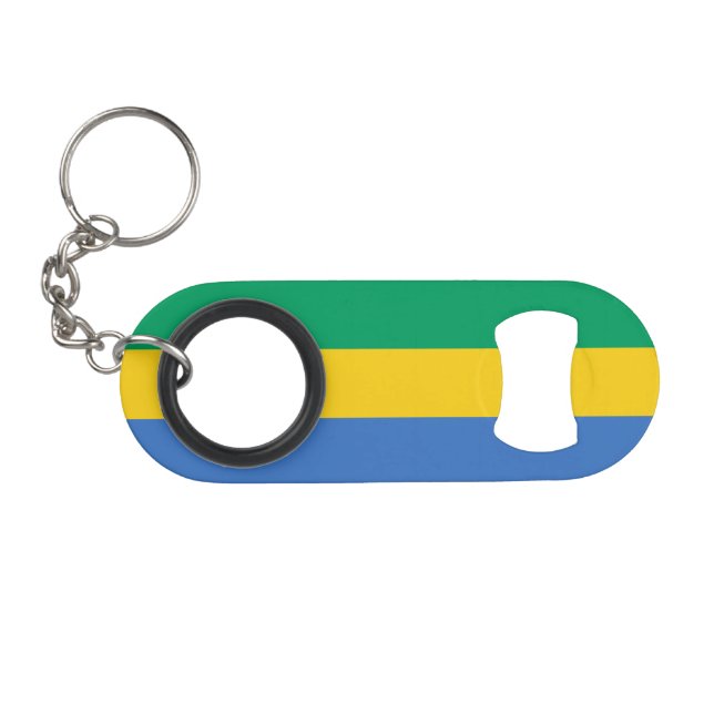 Porte-clé Décapsuleur Drapeau Gabon (Devant (Horizontal))