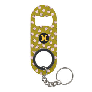 Porte-clé Décapsuleur Drôle Cartoon Cochon Année Chinoise Zodiac Monogra