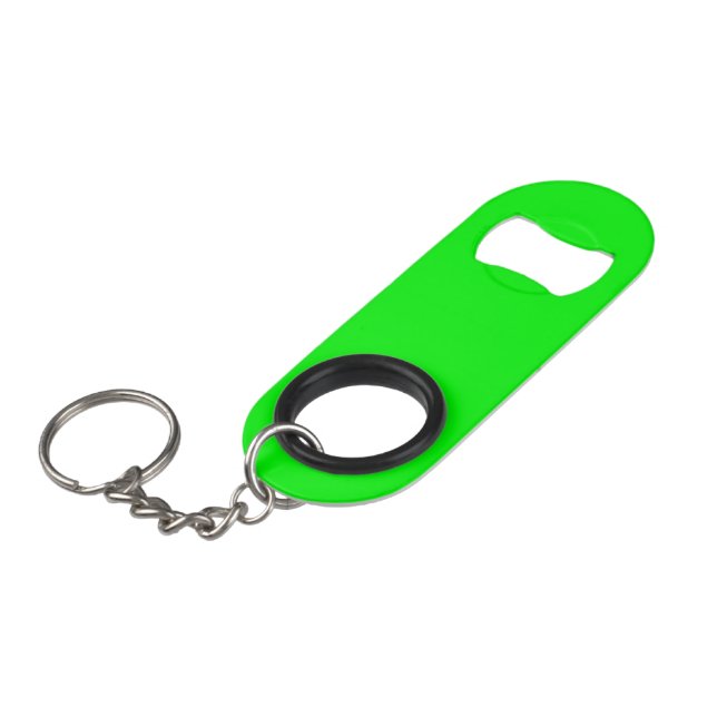 Porte-clé Décapsuleur écran vert néon, cool uni clair (Devant Angle)