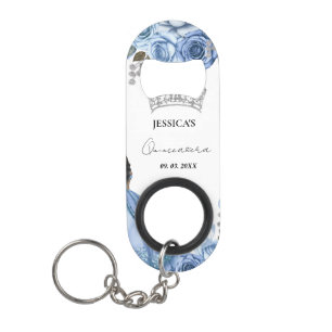 Porte-clé Décapsuleur Elégante aquarelle bleu Dusty Floral Quinceañera