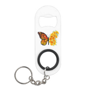 Porte-clé Décapsuleur Flower Butterfly with Yellow California Poppy