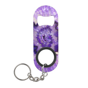 Porte-clé Décapsuleur Géode d'âge violet de plumes