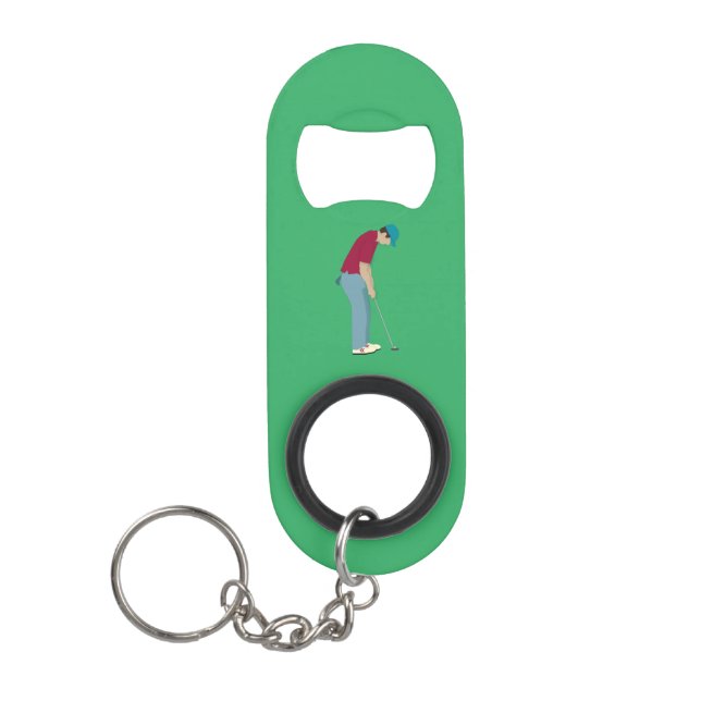 Porte-clé Décapsuleur Golf Vert Putting Thème (Devant)