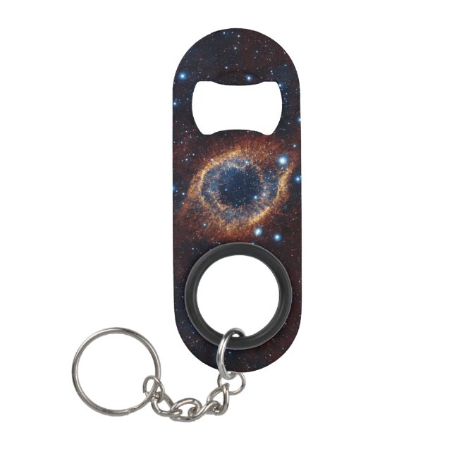 Porte-clé Décapsuleur Helix nebula initiales personnalisées astronomie (Devant)