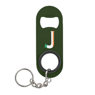 Porte-clé Décapsuleur J Monogramme superposé sur le drapeau irlandais