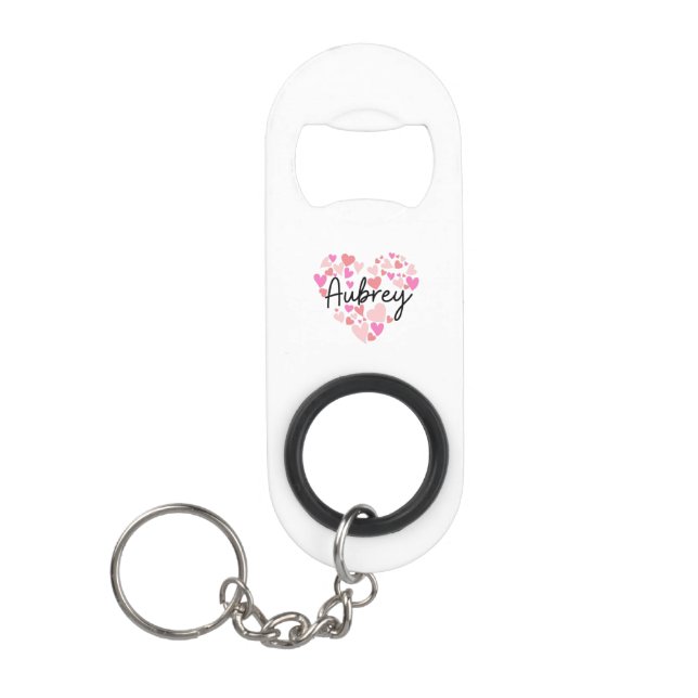 Porte-clé Décapsuleur J'aime Aubrey (Devant)